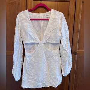 Rumer Elegant White Textured Mini Dress